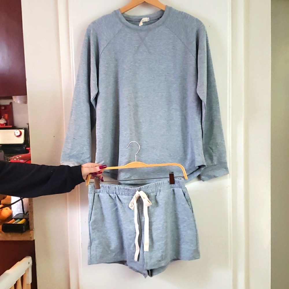 HOPE Gray long sleeve short set
